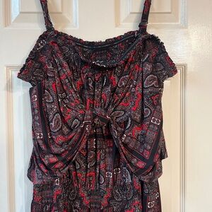 INC International Concepts Red and Black Paisley jumpsuit